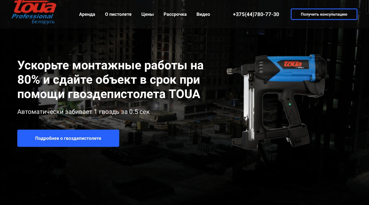 Продажа гвоздепистолетов Toua - Фрилансер Евгений Данилюк zhenyadanik -  Портфолио - Работа #3591871