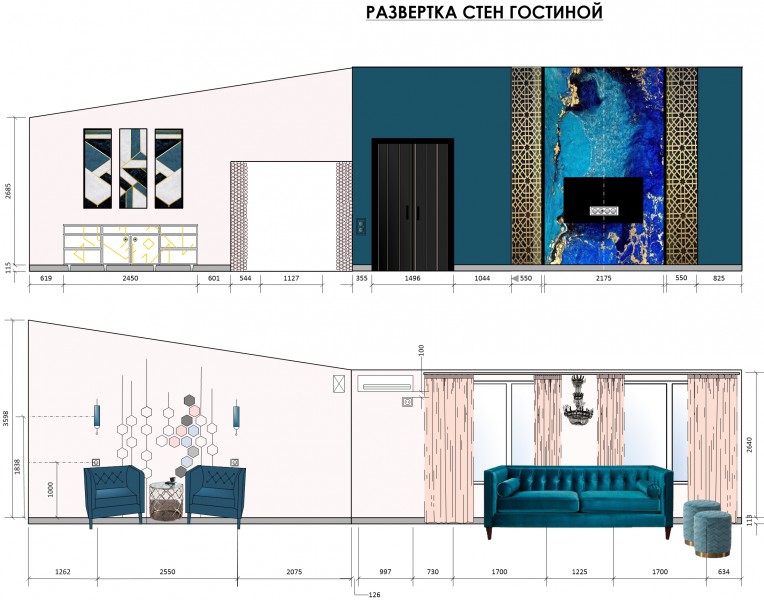 Развертки стен дизайн проект