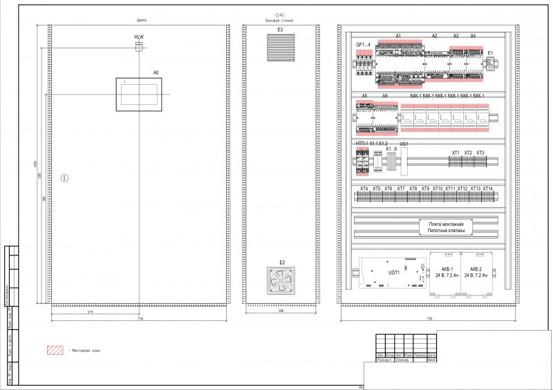 Чертеж щита электрического
