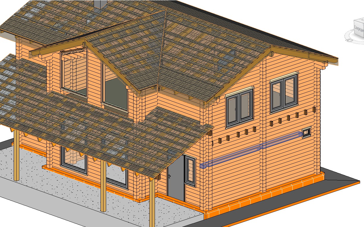 Детальная баня из бруса в REVIT - Фрилансер Андрей Ерастов erikbond -  Портфолио - Работа #3708019