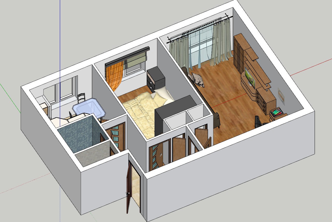 проект дизайн квартиры sketchup