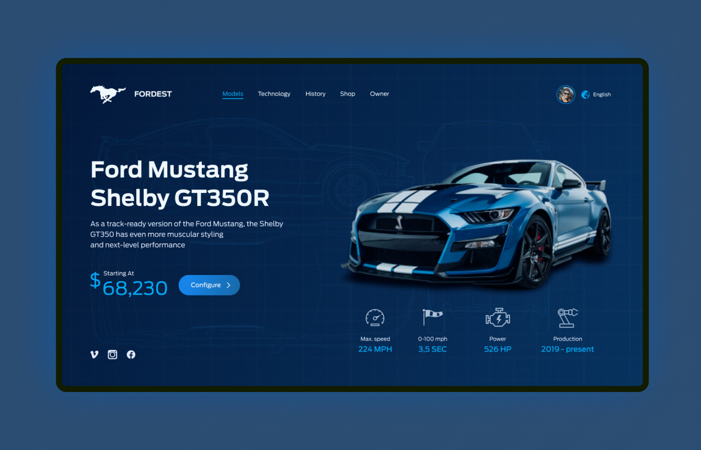 Ford Mustang GT350R - Фрилансер Артур Осипов atizay - Портфолио - Работа  #3764287