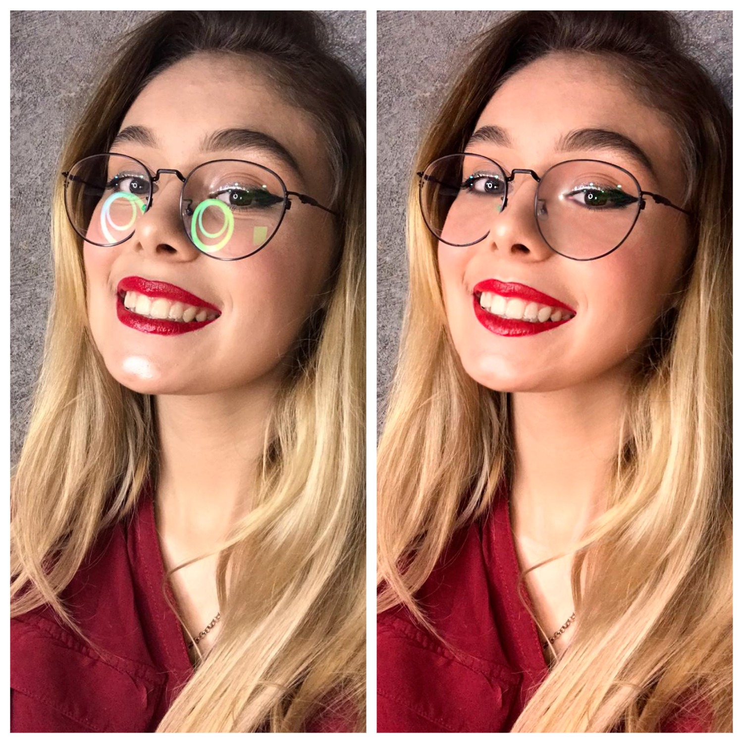 убрать блики на очках на фото онлайн