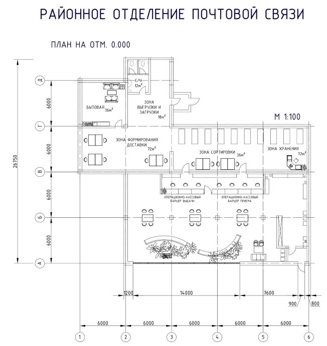 План здания банка чертеж