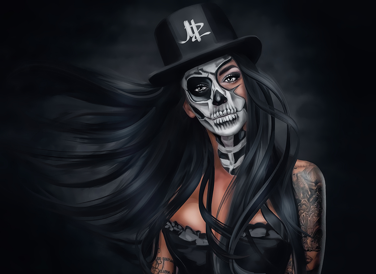 Santa Muerte (Digital art) - Фрилансер Monika Zain Monika_Freelancer -  Портфолио - Работа #3953862