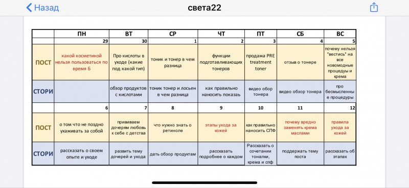 Таблица рубрика. Составление контент плана. Контент-план для инстаграмма. Контент план для Инстаграм. Контент план косметика.