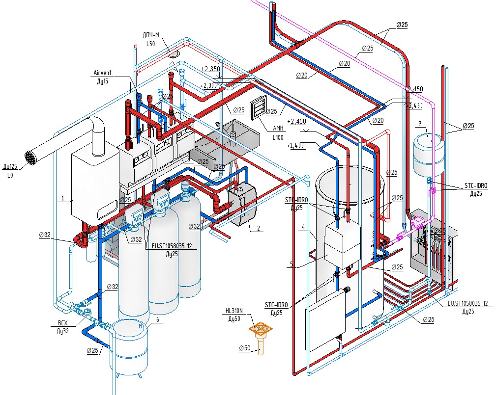 Моделирование в Revit (Котельная) - Фрилансер GLOBAL PROJECT globalproject  - Портфолио - Работа #3968629