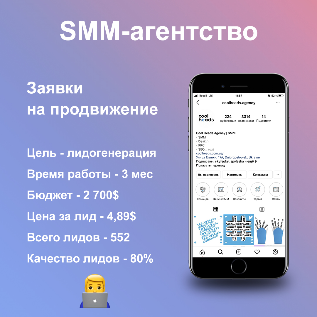 Лидогенерация для SMM-агентства - Фрилансер Андрей Ляшенко and1mix -  Портфолио - Работа #4001203