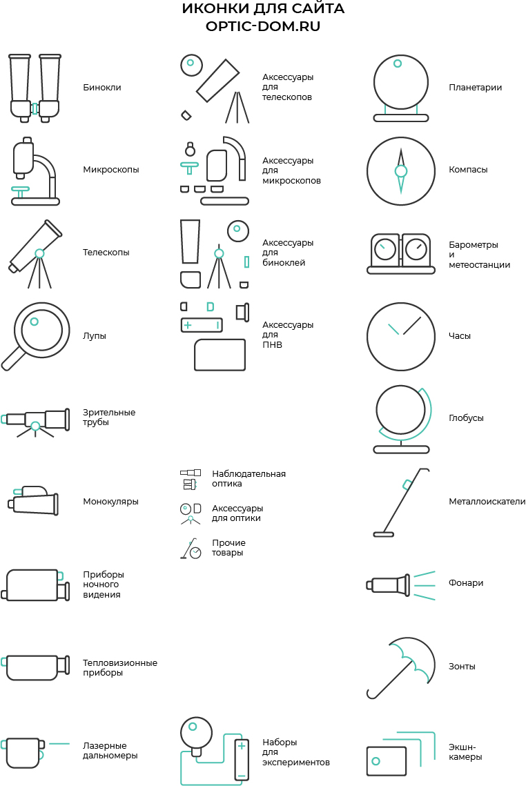 Иконки для категорий товаров optic-dom.ru - Фрилансер Антон [AVwebDesign]  Сайты avwebdesign - Портфолио - Работа #4091078