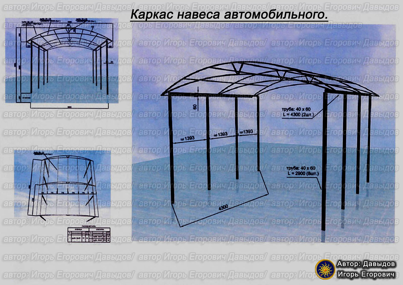 Навес для авто из пластиковых труб