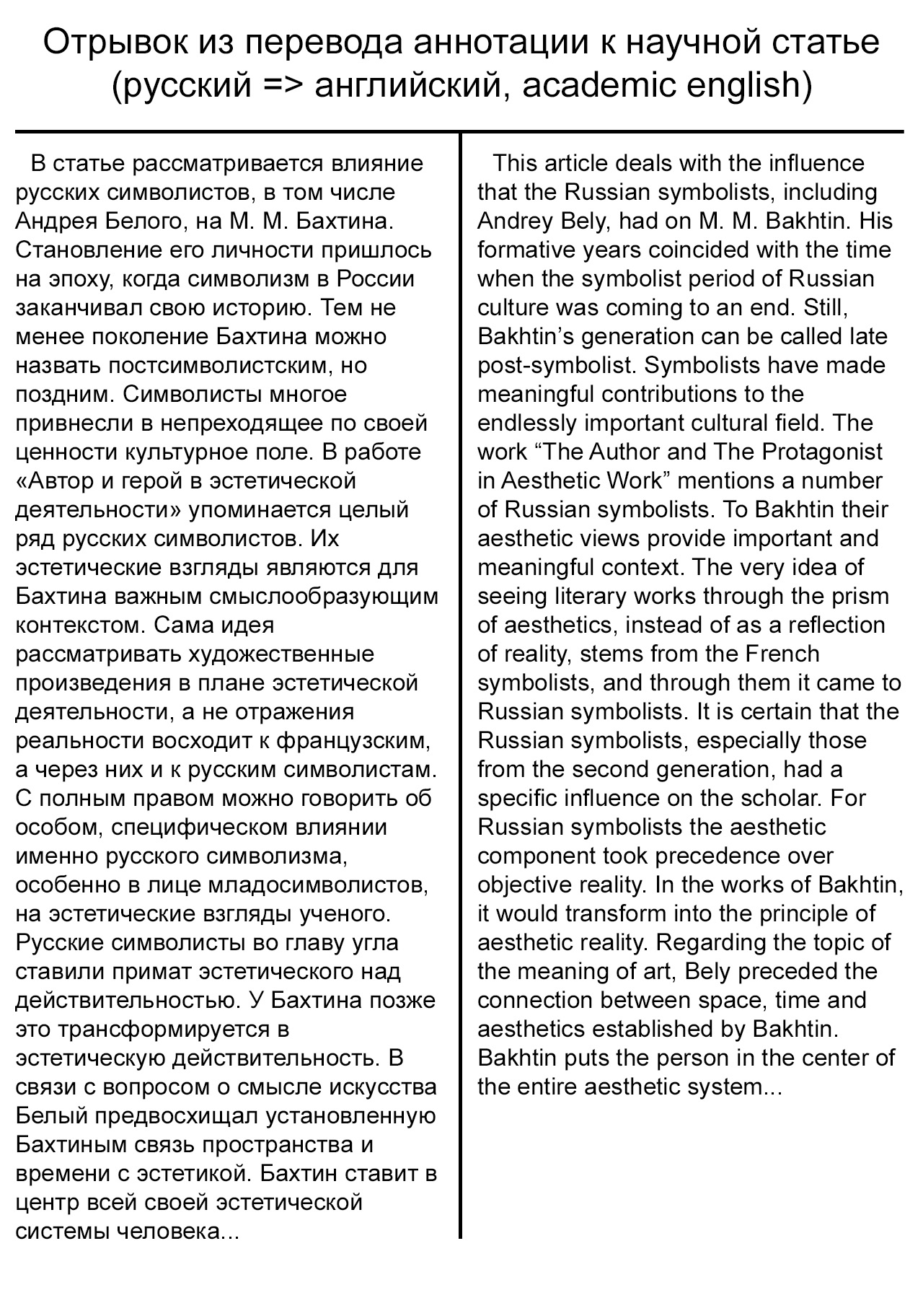 Перевод аннотации к научной статье - Фрилансер Семён Айзенберг seisenberg -  Портфолио - Работа #4478391