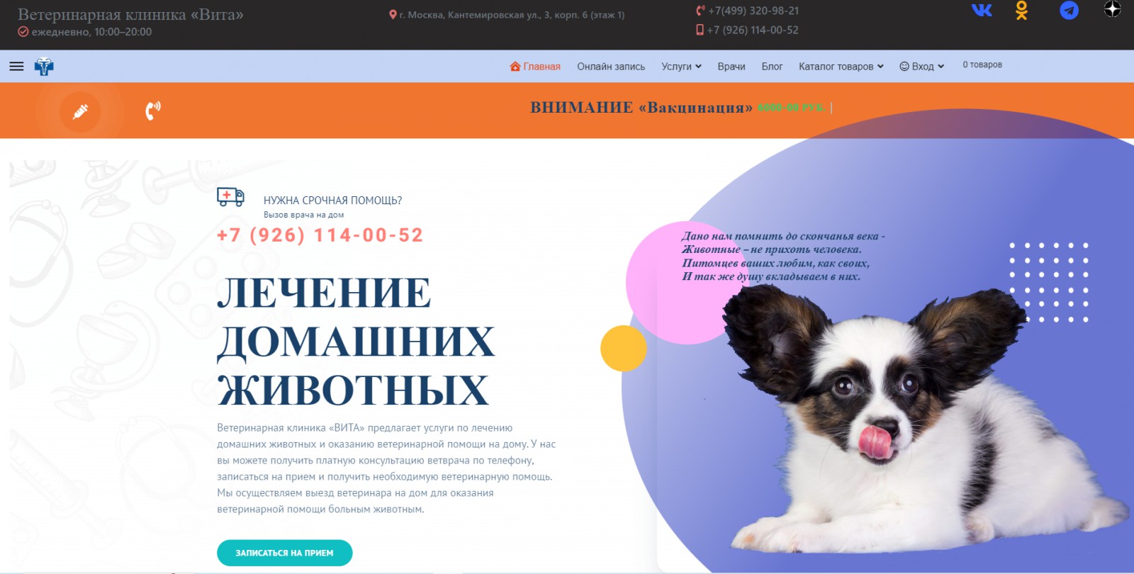 Сайт ветеринарной клиники - Фрилансер Владислав vlad-webdesign - Портфолио  - Работа #4514176